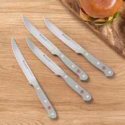 Wusthof Gourmet 4 Piece Steak Knife Set With Grey Handles -Zwilling Shop gm g mood top 21 ls 4to3