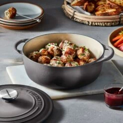 Le Creuset Cast Iron 2.75-quart Oyster Shallow Round Dutch Oven -Zwilling Shop o6