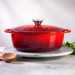 Le Creuset Cast Iron 2.75-quart Cerise Shallow Round Dutch Oven -Zwilling Shop r4