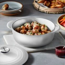 Le Creuset Cast Iron 2.75-quart White Shallow Round Dutch Oven -Zwilling Shop w6